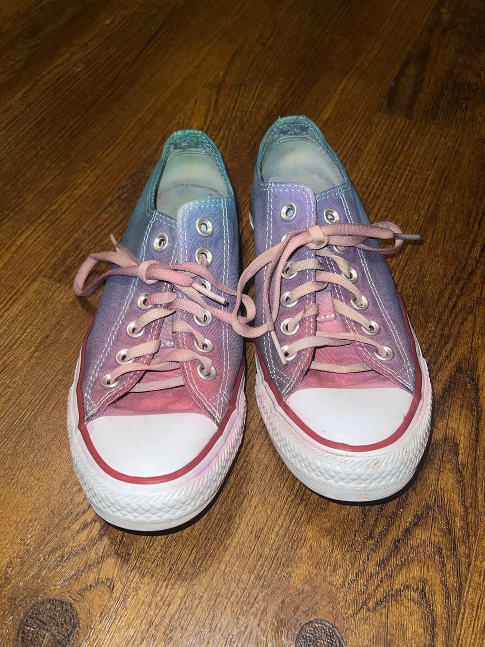 Converse Tie Dye Sneakers Low-Top Classic Canvas Pastel Pink Purple Size 6.5